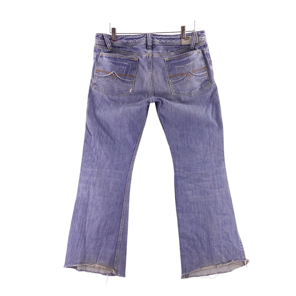 Diesel Zaf 8BC Mens Bootcut Jeans 34x32 Blue Denim Made in Italy Distressed Hem - Picture 2 of 11